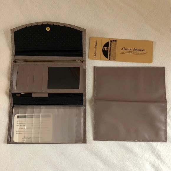 Leather Pigskin Princess Gardener Wallet Taupe NIB Vintage - Picture 8 of 12